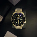 Seiko 5 Sports Automatic Black Dial Silver Steel Strap Watch For Men - SRPD57K1