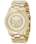 Michael Kors Runway Gold Dial Gold Steel Strap Watch for Men - MK8077