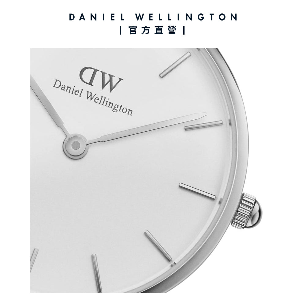 Daniel Wellington Classic Petite Reading White Dial Black Leather Strap Watch For Women - DW00100185