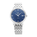 Omega De Ville Prestige Co-Axial Orbis Blue Dial Silver Steel Strap Watch for Men - 424.10.40.20.03.001