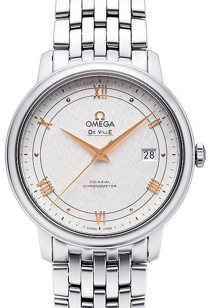 Omega De Ville Prestige Co Axial Silver Dial Silver Steel Strap Watch for Men - 424.10.40.20.02.004
