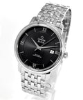 Omega De Ville Prestige Co-Axial Black Dial Silver Steel Strap Watch for Men - 424.10.40.20.01.001