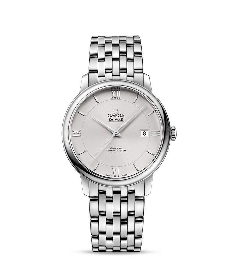 Omega De Ville Prestige Co-Axial Silver Dial Silver Steel Strap Watch for Men - 424.10.40.20.02.003