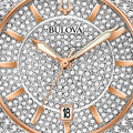 Bulova Phantom Crystal Silver Dial Two Tone Steel Strap Watch for Men - 98B324