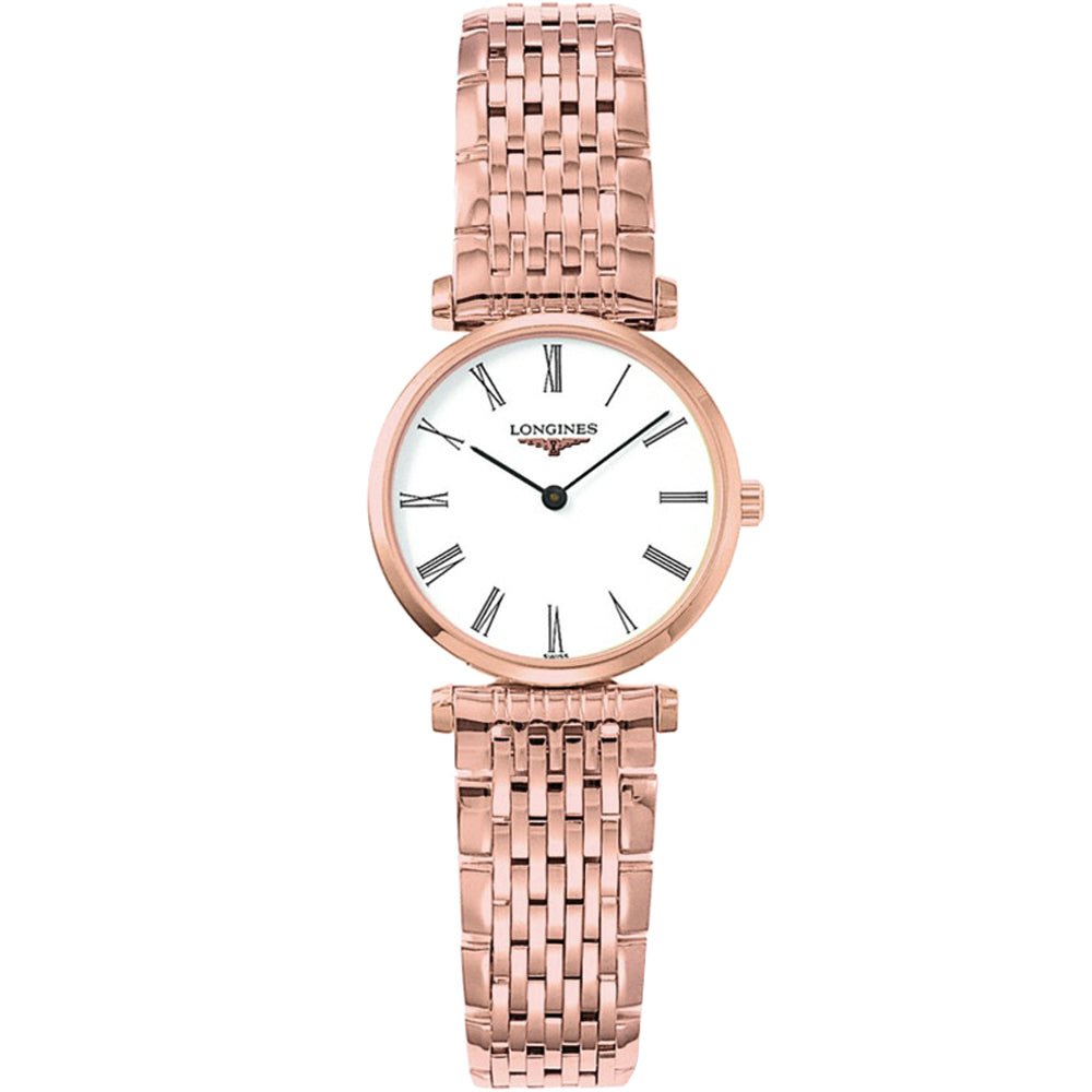Longines La Grande Classique White Dial Rose Gold Mesh Bracelet Watch for Women - L4.209.1.91.8