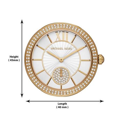 Michael Kors Abbey Three-Hand Analog White Dial Gold Steel Strap Watch for Women - MK4615