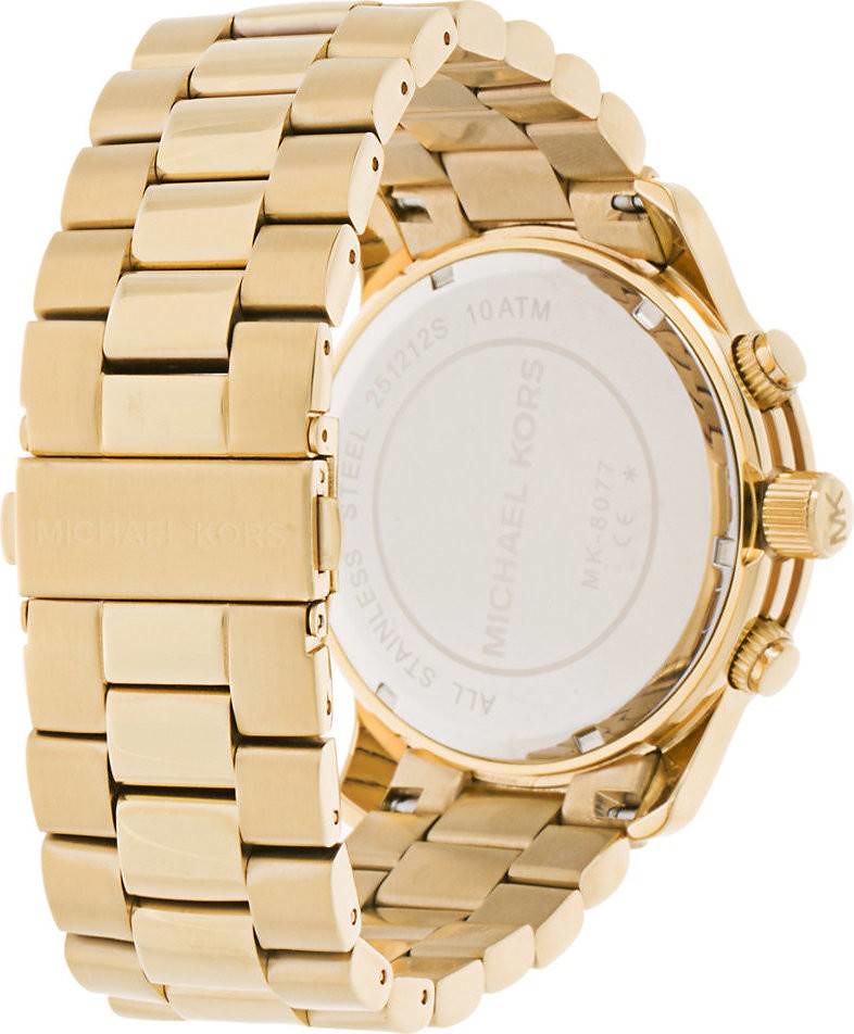 Michael Kors Runway Gold Dial Gold Steel Strap Watch for Men - MK8077