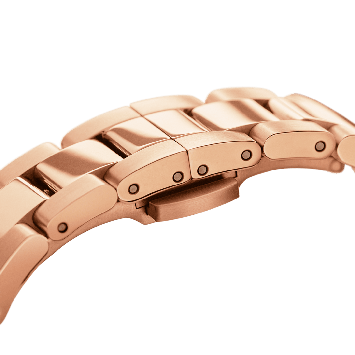 Daniel Wellington Iconic Link White Dial Rose Gold Steel Strap Watch For Women - DW00100211