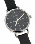 Calvin Klein Even Black Dial Black Leather Strap Watch for Women - K7B231CZ