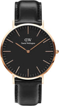 Daniel Wellington Classic Sheffield Black Dial Black Leather Strap Watch For Men - DW00100127
