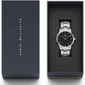 Daniel Wellington Iconic Link Black Dial Silver Steel Strap Watch for Women - DW00100204