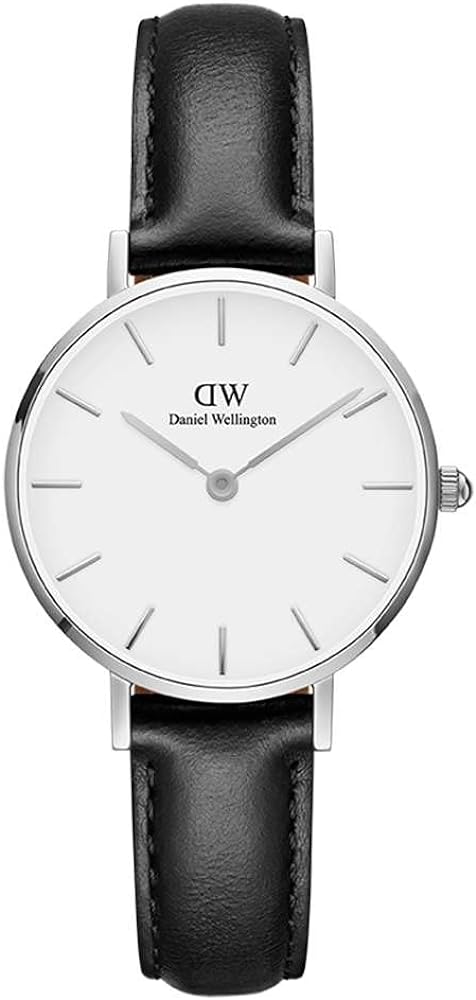 Daniel Wellington Classic Petite Reading White Dial Black Leather Strap Watch For Women - DW00100185