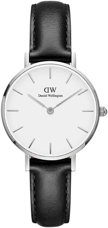 Daniel Wellington Classic Petite Reading White Dial Black Leather Strap Watch For Women - DW00100185