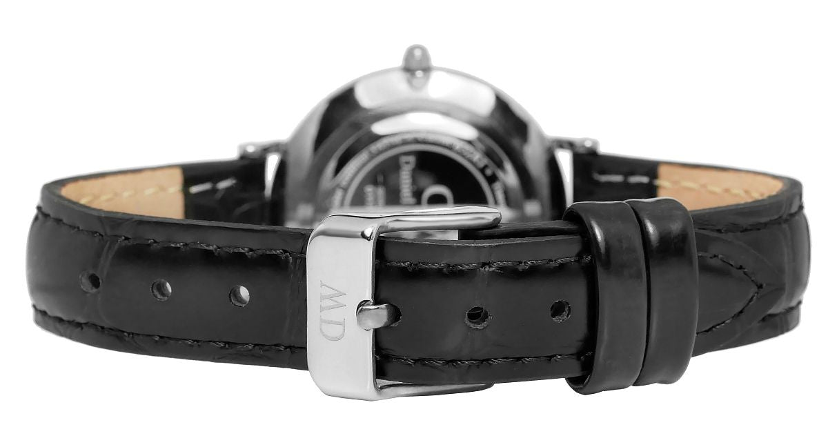 Daniel Wellington Classic Petite Reading Black Dial Black Leather Strap Watch For Women - DW00100179