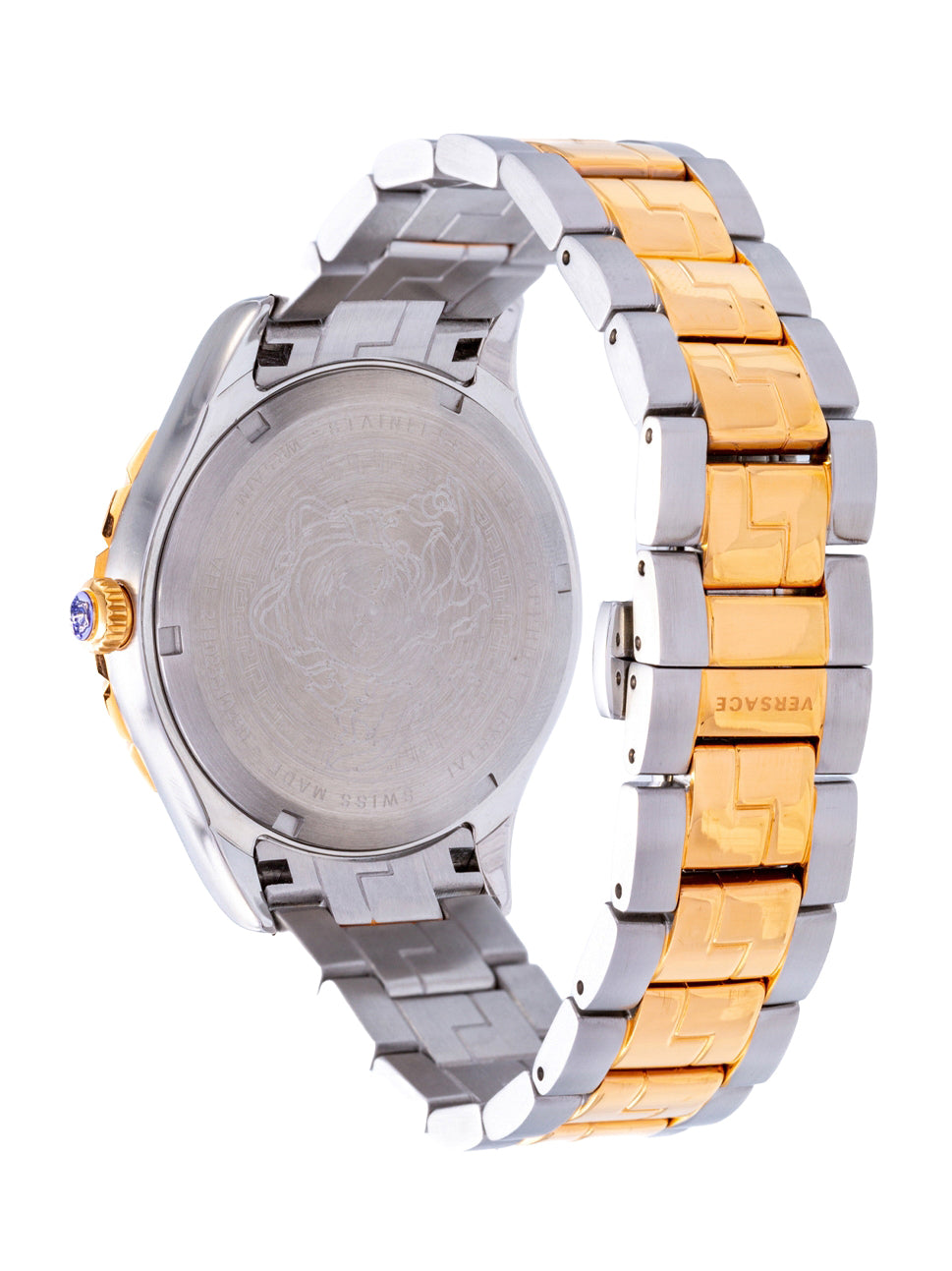 Versace Hellenyium Quartz Brown Dial Two Tone Steel Strap Watch For Men - V11040015