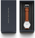 Daniel Wellington Dapper Durham Analog White Dial Brown Leather Strap Watch For Women - DW00100114