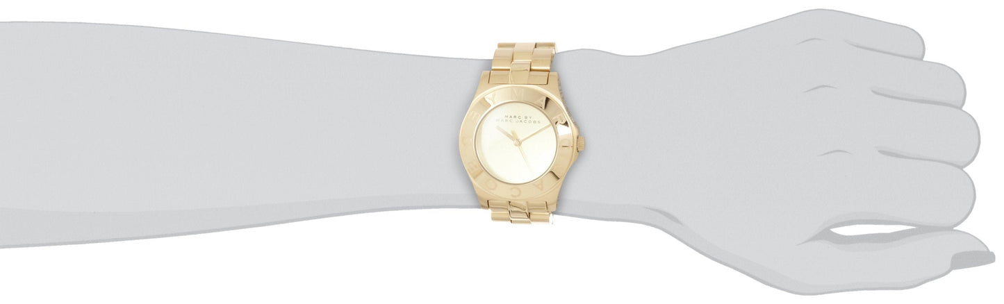 Marc Jacobs Blade Gold Dial Gold Steel Strap Watch for Women - MBM3126