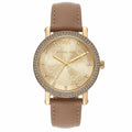 Michael Kors Corey Analog Gold Dial Brown Leather Strap Watch for Women - MK2986