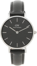 Daniel Wellington Classic Petite Reading Black Dial Black Leather Strap Watch For Women - DW00100235