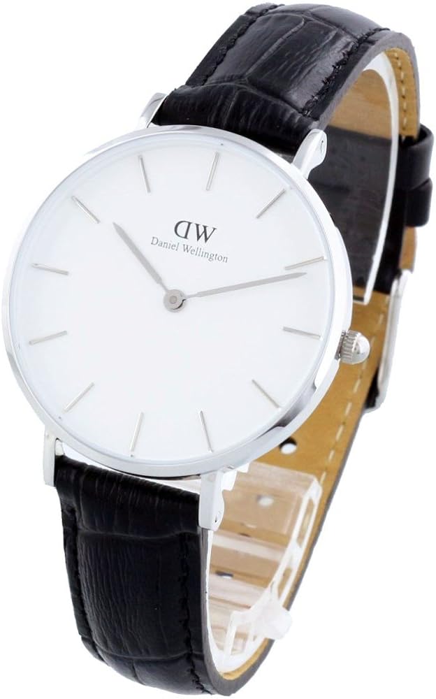 Daniel Wellington Classic Petite Reading White Dial Black Leather Strap Watch For Women - DW00100185