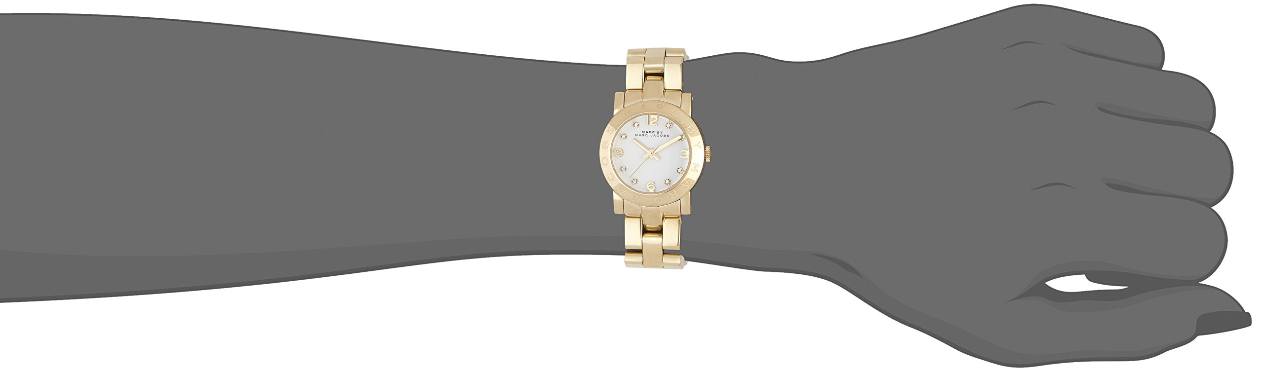 Marc Jacobs Mini Amy White Dial Gold Steel Strap Watch for Women - MBM3057