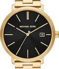 Michael Kors Blake Quartz Black Dial Gold Steel Strap Watch for Men - MK9136