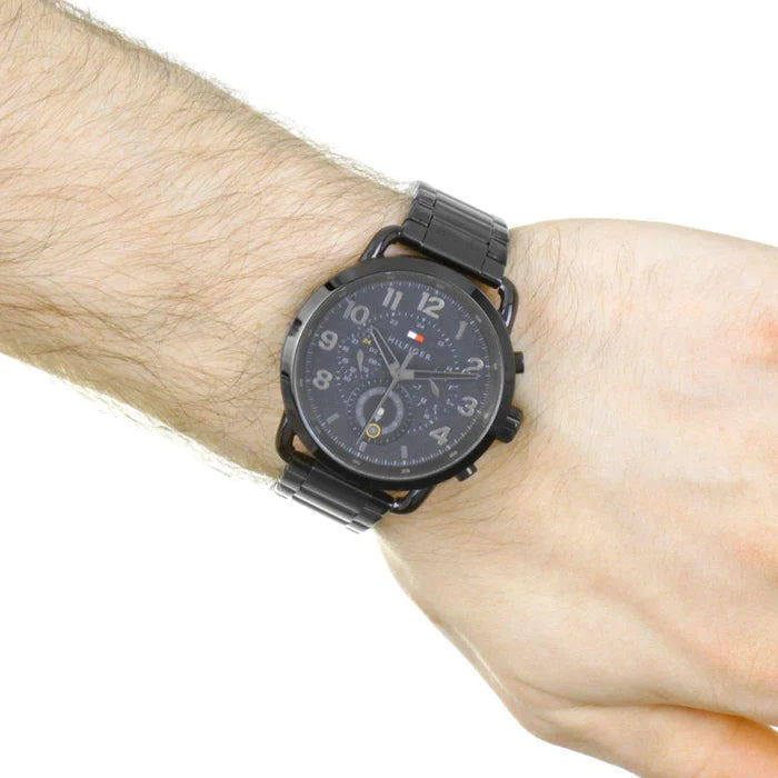 Tommy Hilfiger Briggs Black Dial Black Steel Strap Watch for Men - 1791423