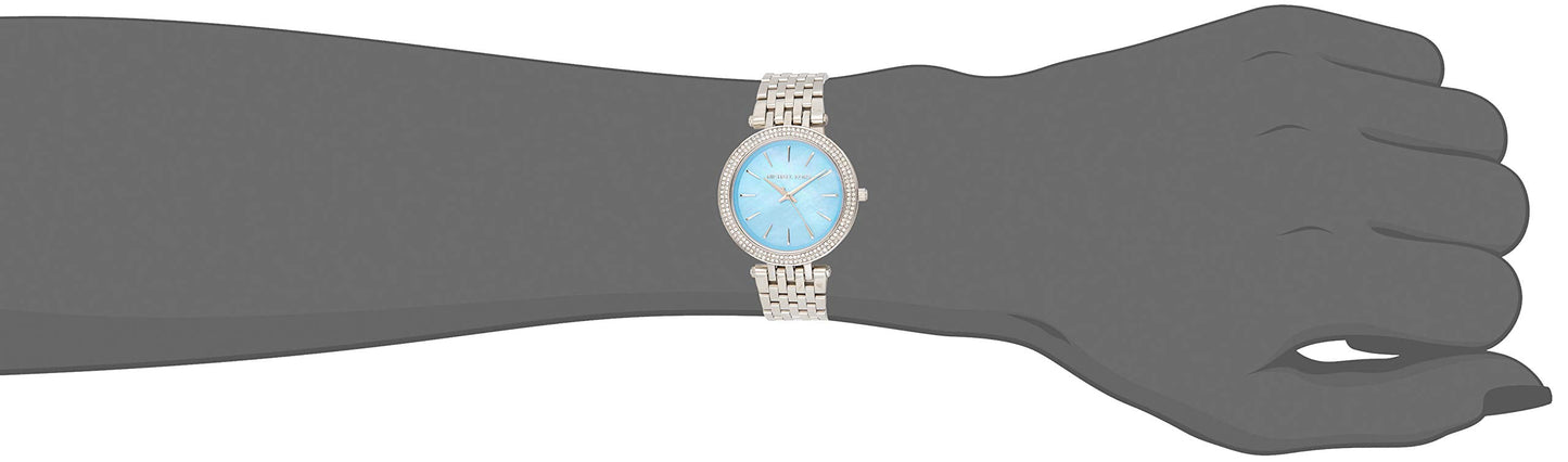 Michael Kors Darci Mother of Pearl Blue Dial Silver Steel Strap Watch for Women - MK3515