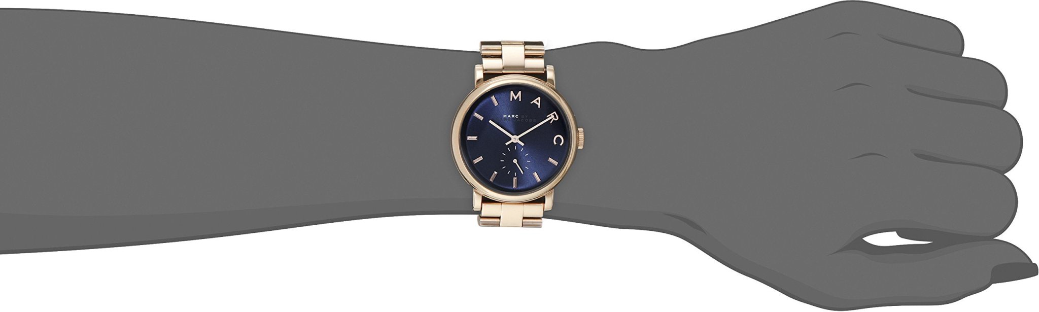 Marc Jacobs Baker Blue Dial Rose Gold Steel Strap Watch for Women - MBM3330