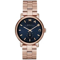 Marc Jacobs Baker Blue Dial Rose Gold Steel Strap Watch for Women - MBM3330