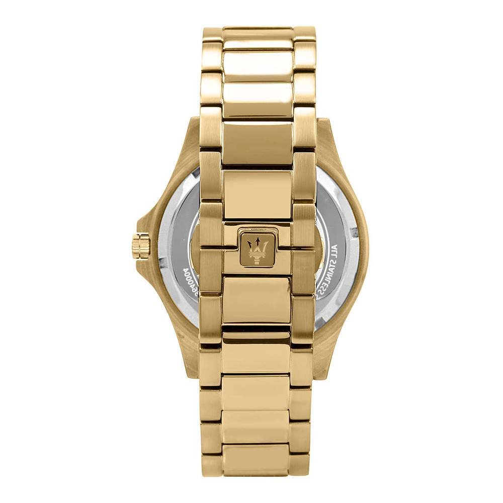 Maserati SFIDA Black Dial Yellow Gold Toned Watch For Men - R8823140003