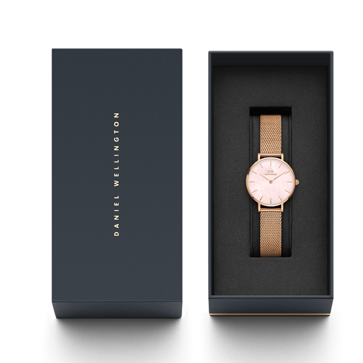Daniel Wellington Petite Melrose Mother of Pearl Pink Dial Pink Mesh Strap Watch For Women - DW00100513