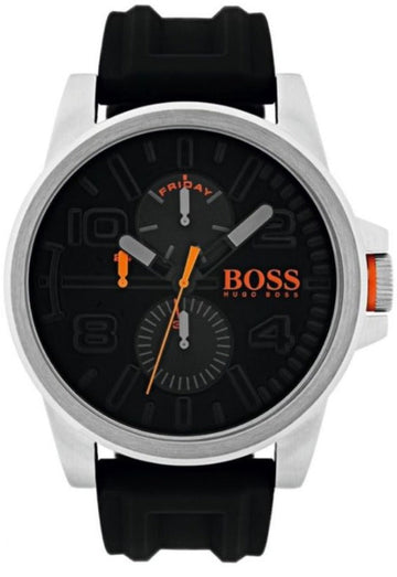 Hugo Boss Detroit Sport Quartz Black Dial Black Rubber Strap Watch for Men - 1550006