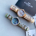 Coach Park Crystal Dial Rose Gold Steel Strap Watch for Women - 14503226