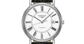 Longines Presence 38.5mm Automatic White Dial Black Leather Strap Watch for Men - L4.921.4.11.2
