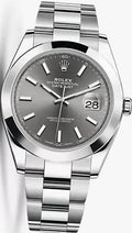 Rolex Datejust 41 Oyster Grey Dial Oystersteel Strap Watch for Men - M126300-0007