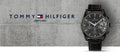 Tommy Hilfiger Baker Chronograph Black Dial Black Leather Strap Watch For Men - 1710452