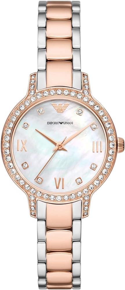 Emporio Armani Cleo Mother of Pearl Dial Two Tone Steel Strap Watch For Women - AR11499