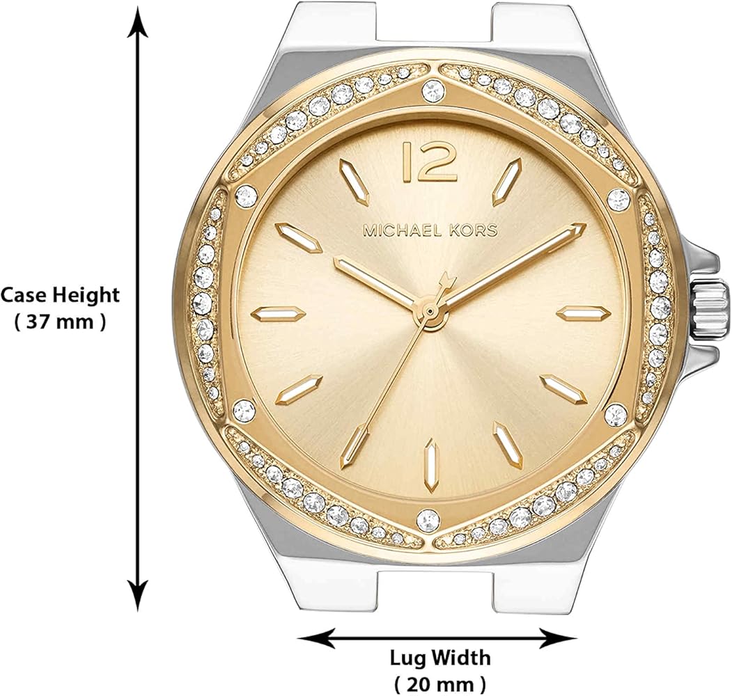 Michael Kors Lennox Three-Hand Gold Dial Two Tone Steel Strap Watch For Women - MK6988