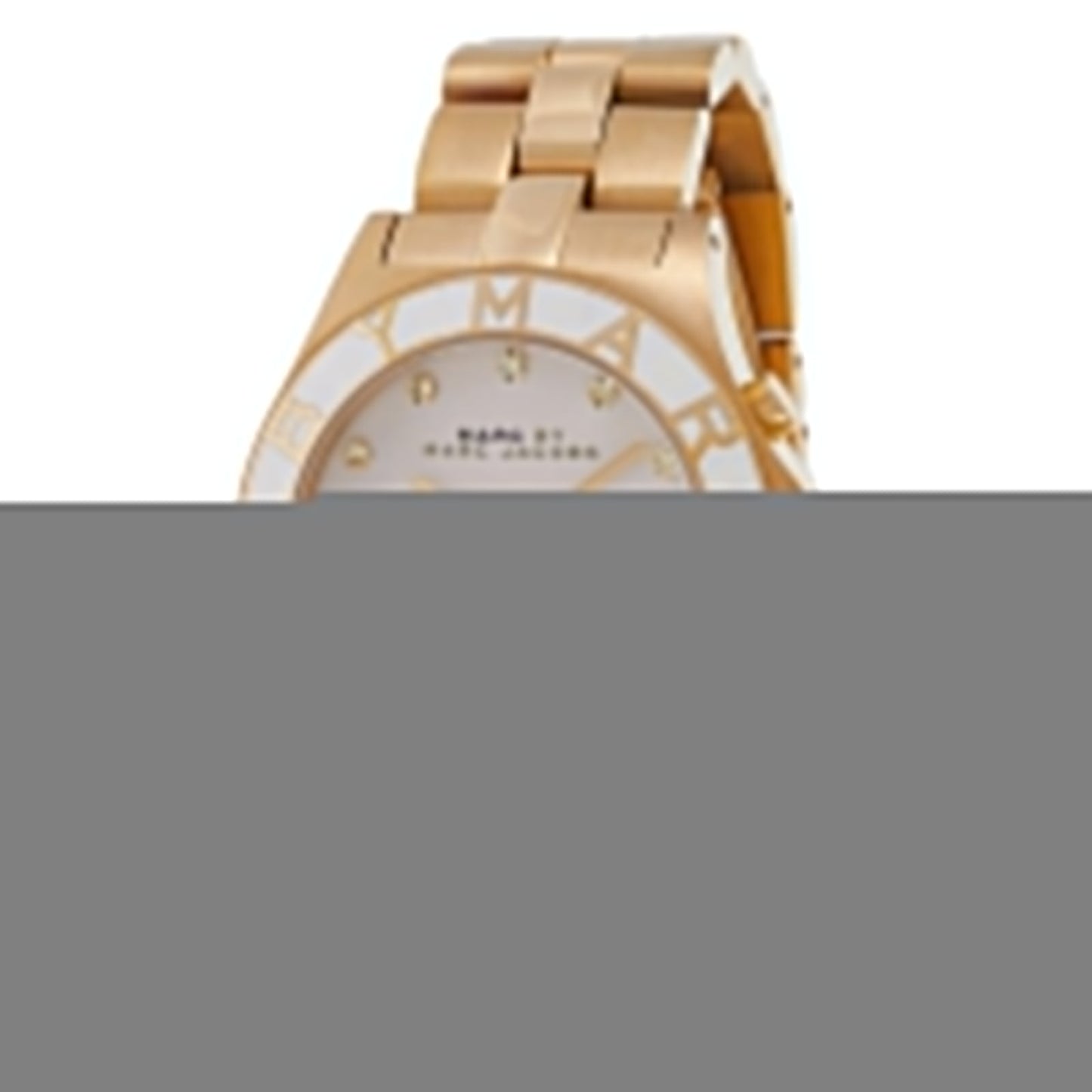 Marc Jacobs Blade Chronograph White Dial Gold Steel Strap Watch for Women - MBM3081