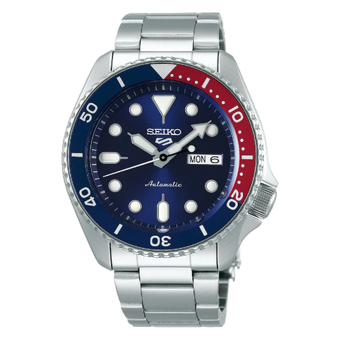 Seiko 5 Sports Automatic Blue Dial Silver Steel Strap Watch For Men - SRPD53K1