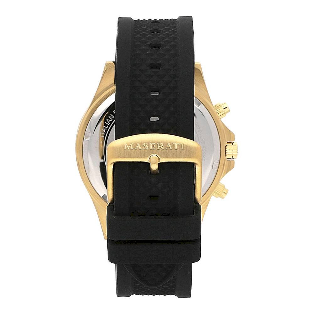 Maserati SFIDA Chronograph Black Dial Rubber Strap Watch For Men - R8871640001