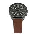Fossil Brox Multifunction Grey Dial Brown Leather Strap Watch for Men - BQ2800