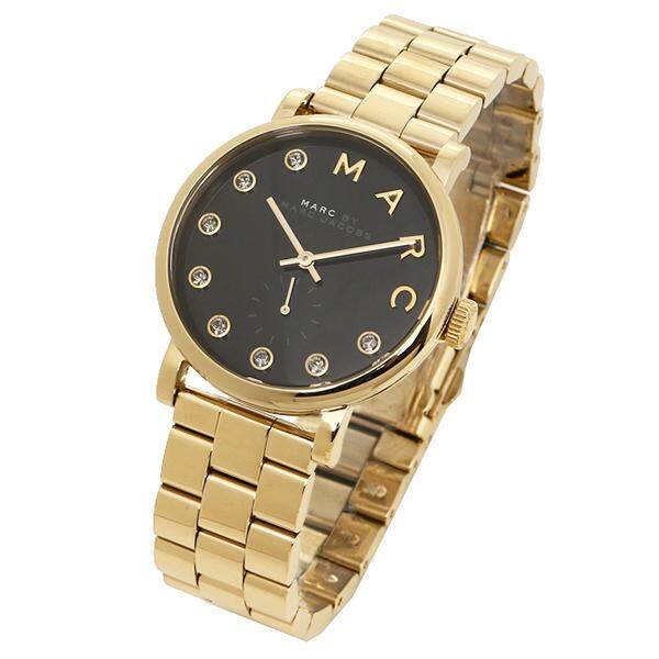 Marc Jacobs Baker Dexter Black Dial Gold Steel Strap Watch for Women - MBM3421