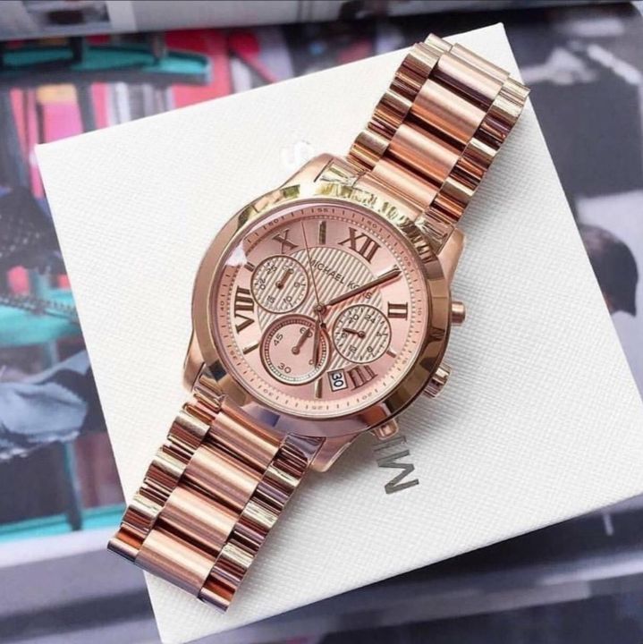 Michael Kors Cooper Rose Gold Rose Gold Steel Strap Watch for Women - MK6275