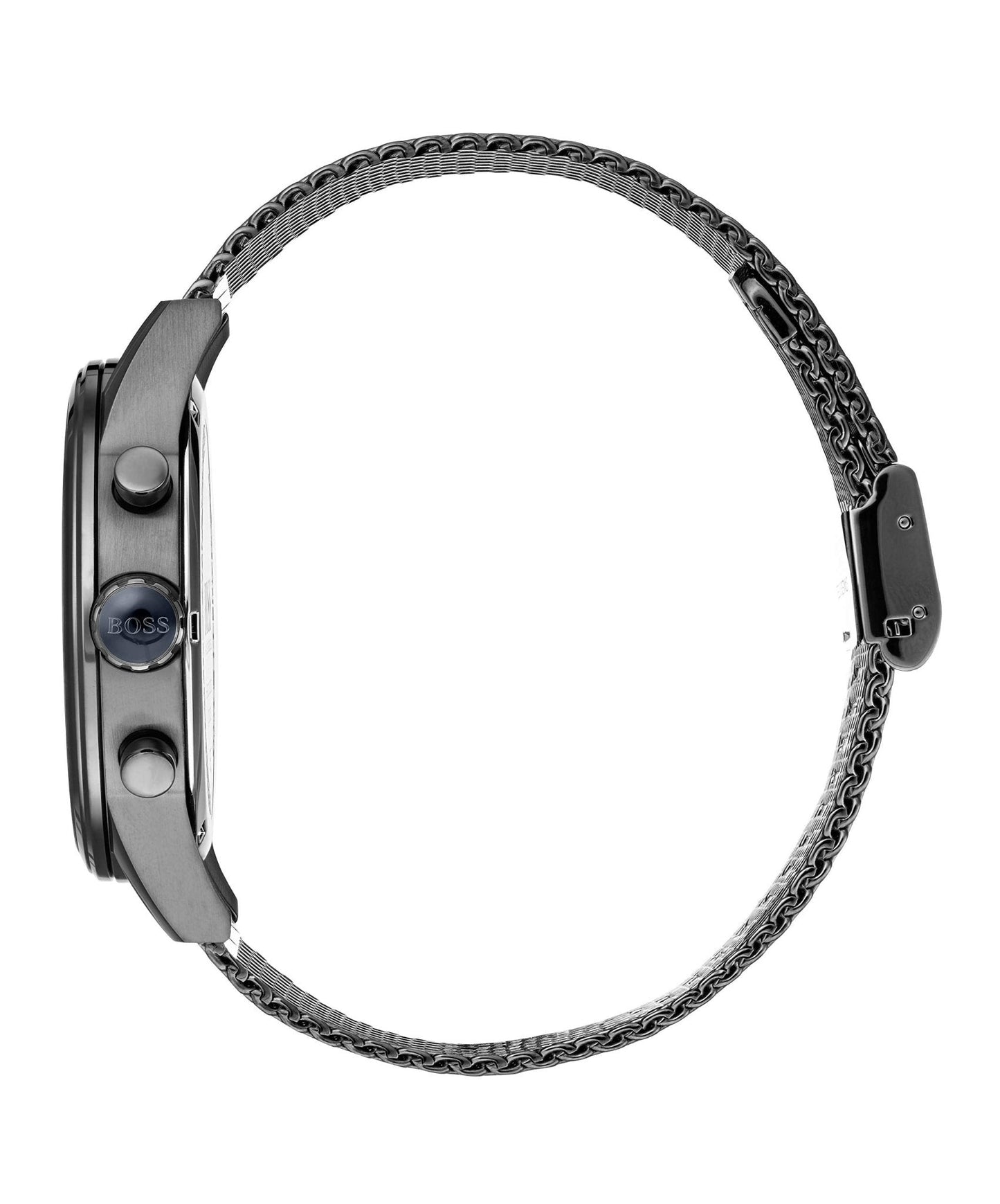 Hugo Boss Jet Blue Dial Gunmetal Mesh Bracelet Watch for Men - 1513677