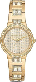 Michael Kors Gabbi Crystals Gold Dial Gold Steel Strap Watch For Women - MK3985