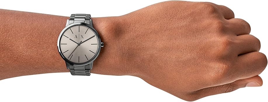 Armani Exchange Cayde Analog Grey Dial Grey Steel Strap Watch For Men - AX2722
