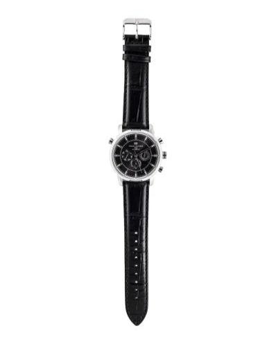 Tommy Hilfiger Harrison Chronograph Black Dial Black Leather Strap Watch for Men - 1790875