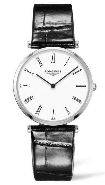 Longines La Grande Classique De Longines White Dial Black Leather Strap Watch for Women - L4.755.4.11.2